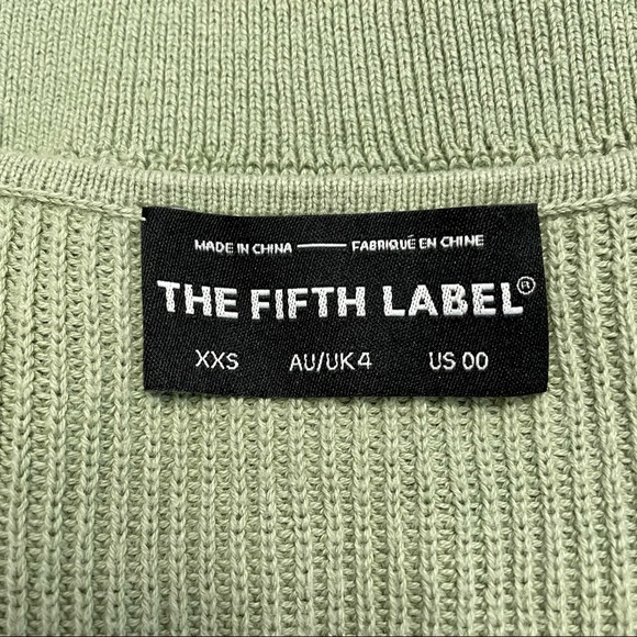 THE FIFTH LABEL Pistachio Green Ribbed Knit Long Sleeve Sweater Women’s XXS/00 - Picture 5 of 6